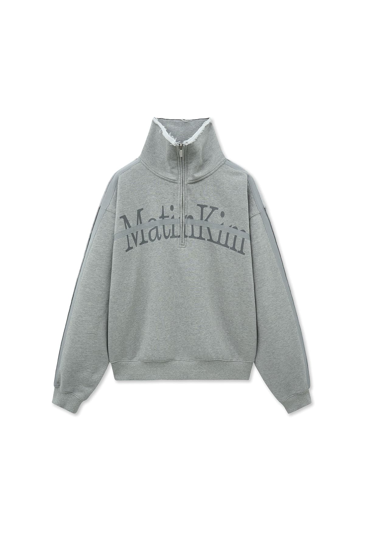 CUT OUT HALF ZIP SWEATSHIRT FOR WOMEN IN GREY