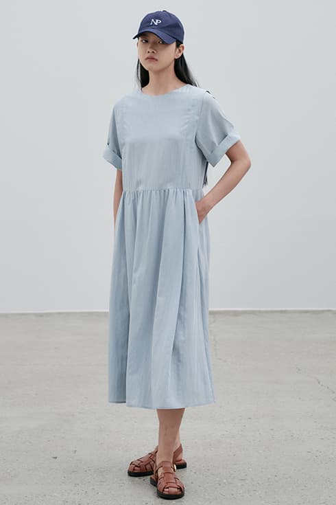 Summer pleats sleeve ops [2colors]