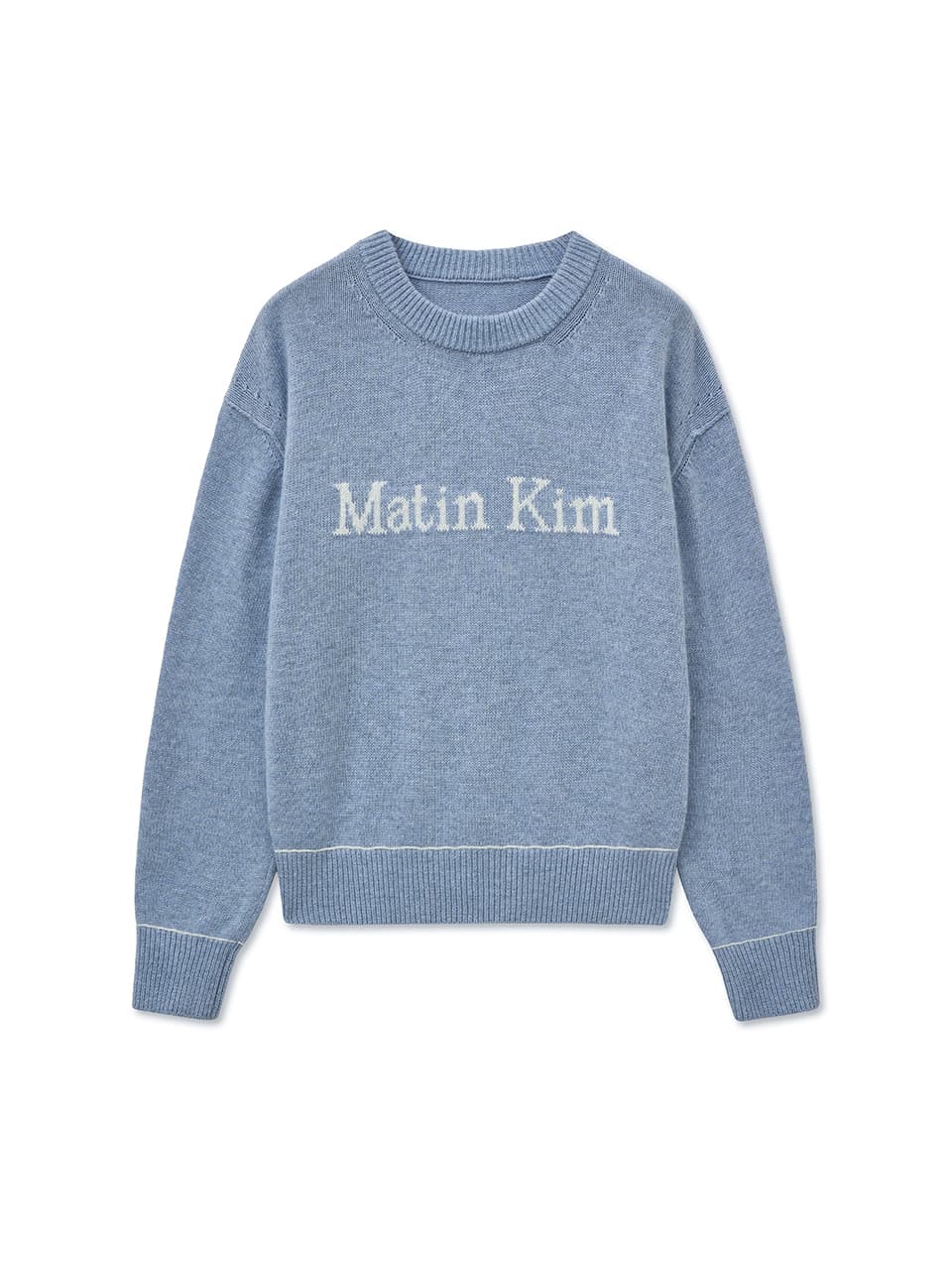 COLOR TRIM LINE LOGO PULLOVER IN LIGHT BLUE