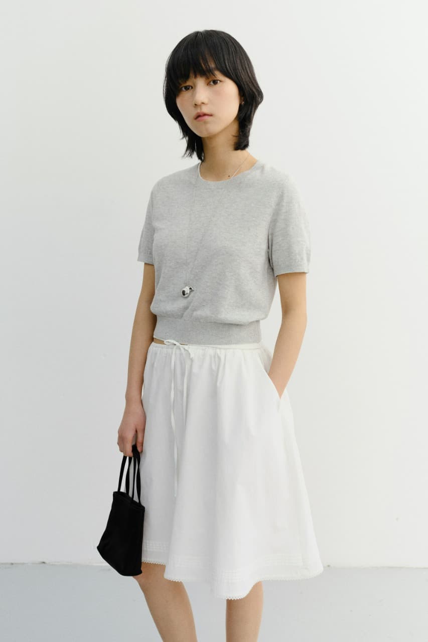 UNISEX LINEN CREWNECK KNIT MELANGE GREY_UDSW6B128G2
