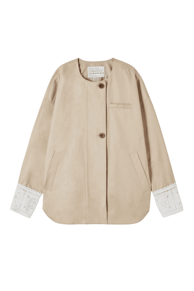 Lace Cuff Cotton Jacket (Beige) 조이현 착용