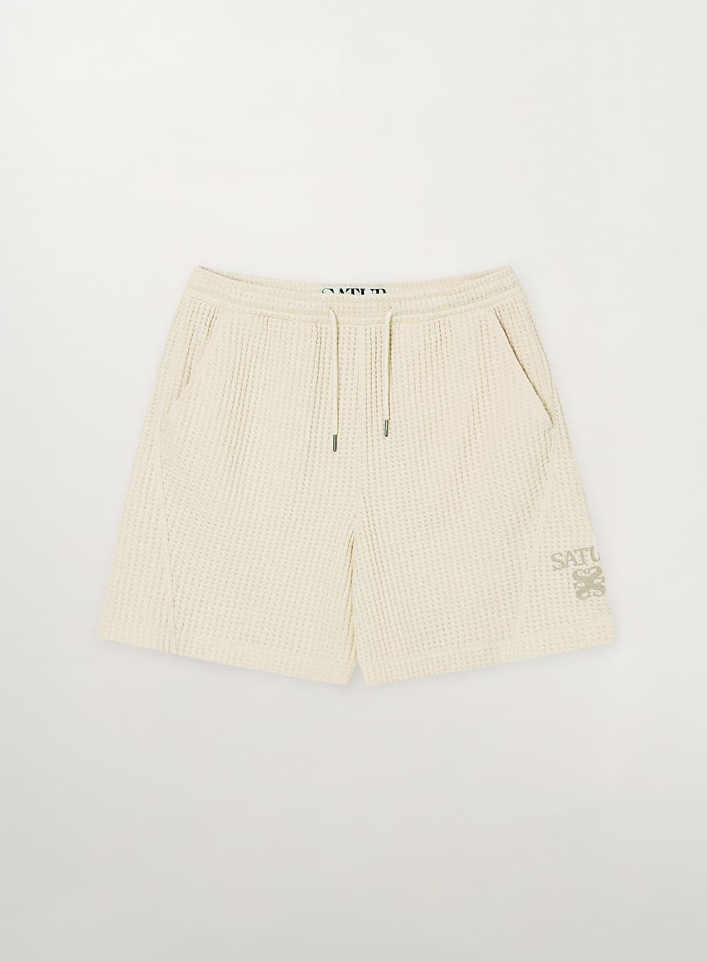 Waffle Banding Shorts - Cream