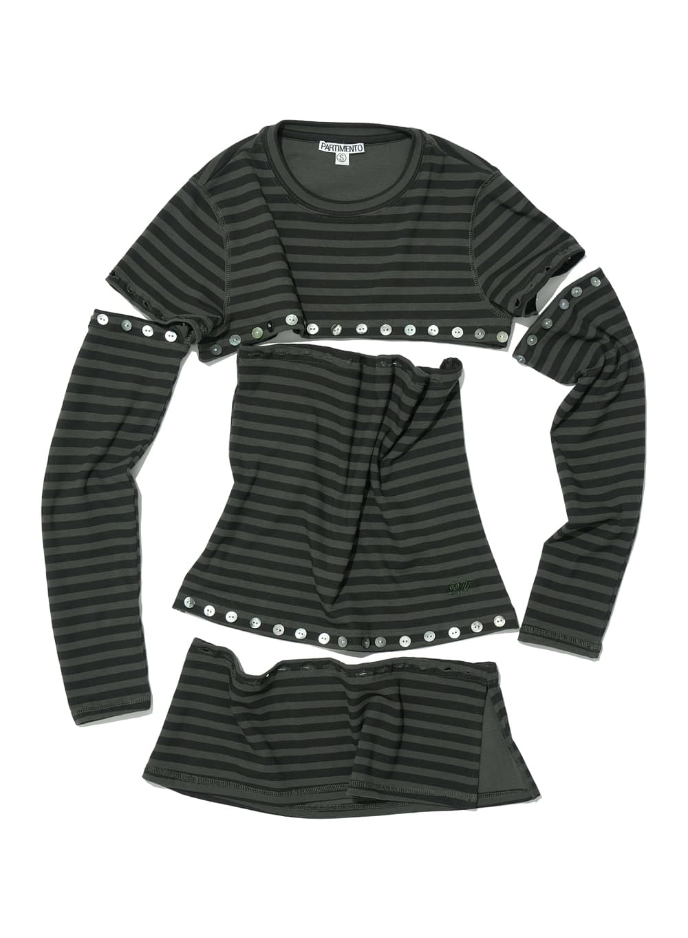 BUTTON-UP TRANSFORM LONG SLEEVE TEE_CHARCOAL ST