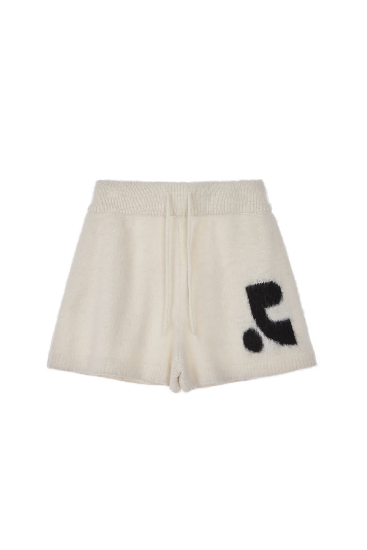 HAIRY KNIT SHORTS - IVORY