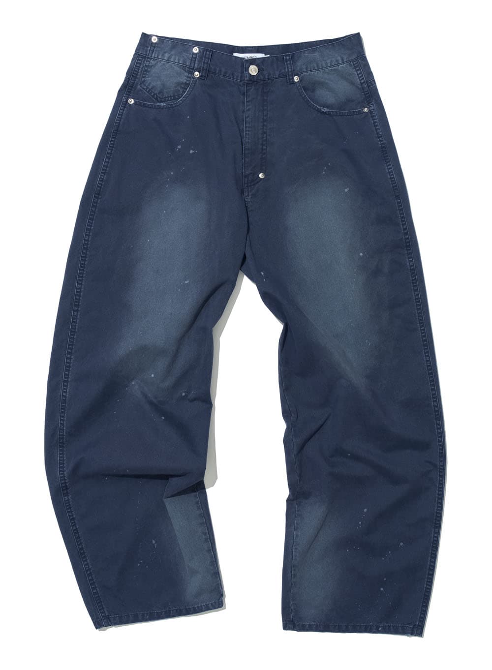DUSTY WASHED ROUNDING PANTS_NAVY