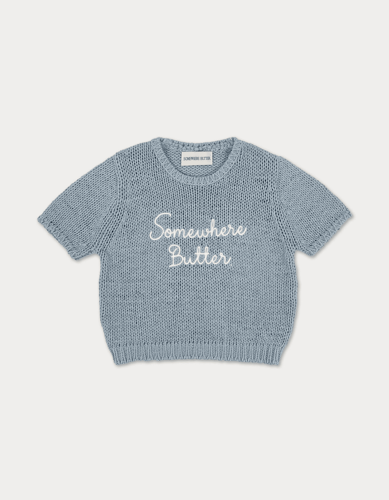 2nd / letter knit - light blue