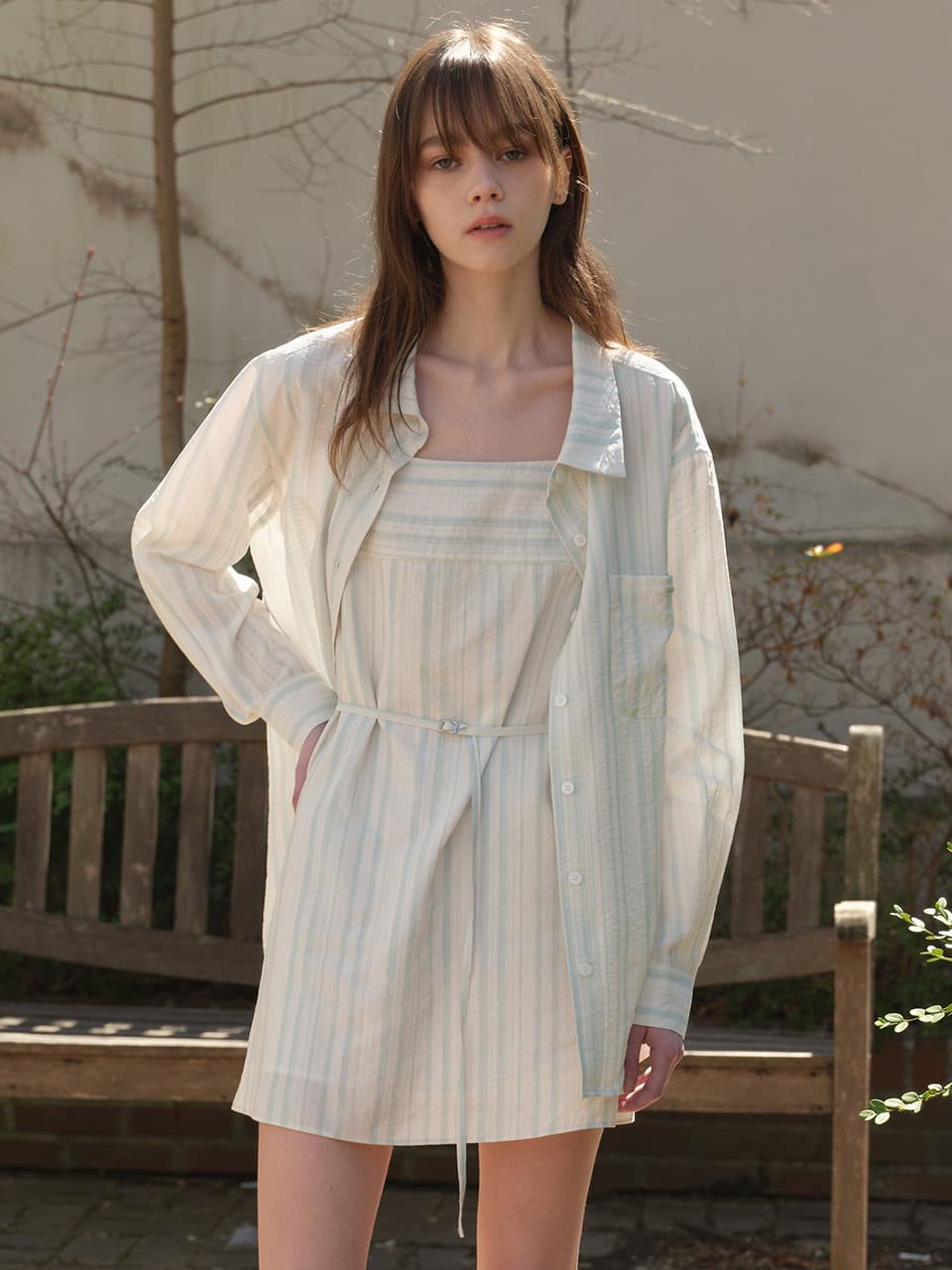 NATURAL STRIPE SHIRT (MINT)