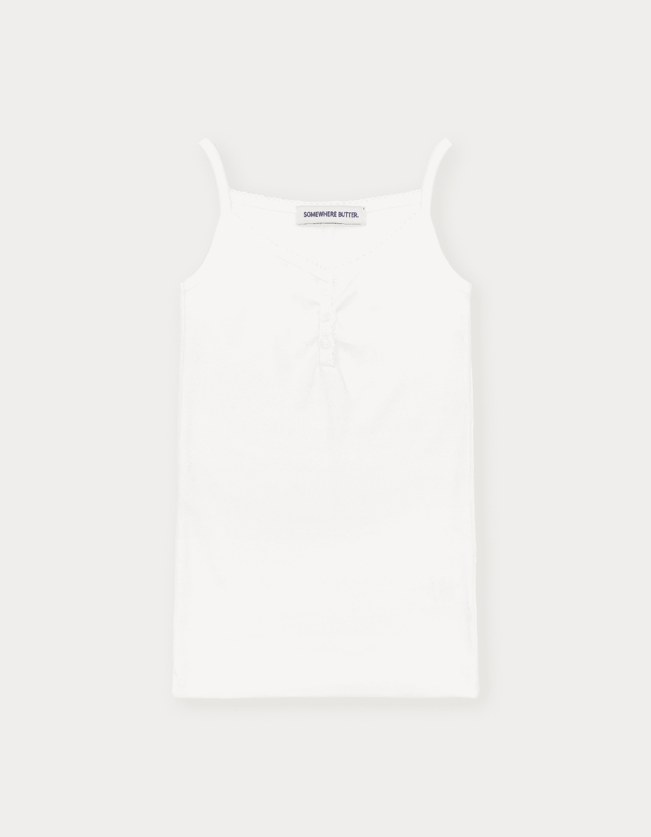 Lace Button Sleeveless - Ivory
