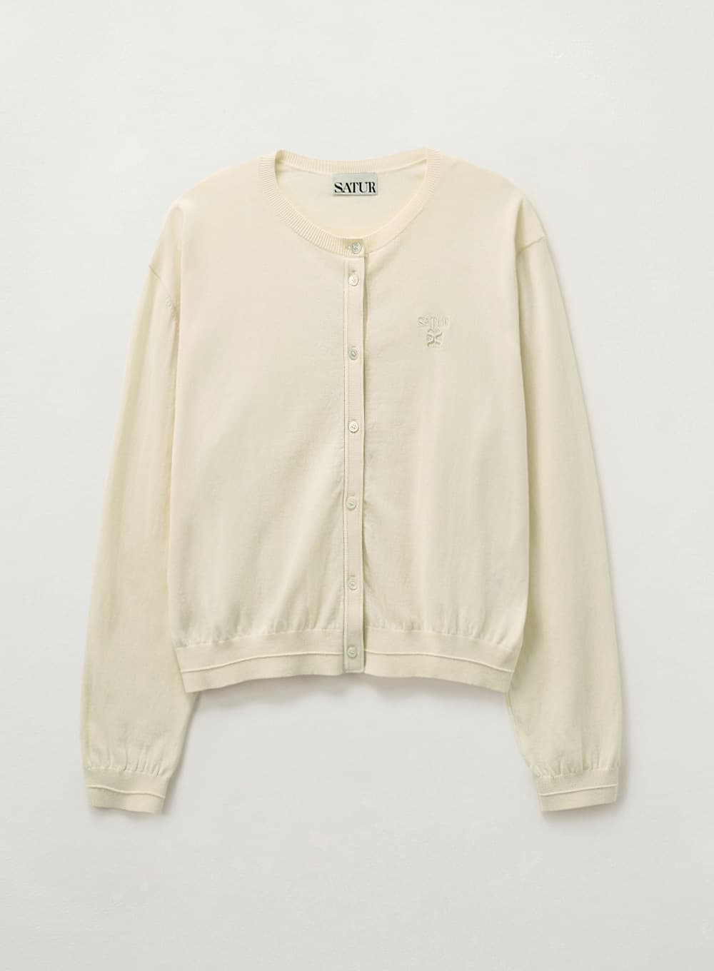 (W) Light Weight Knit Cardigan - Cream