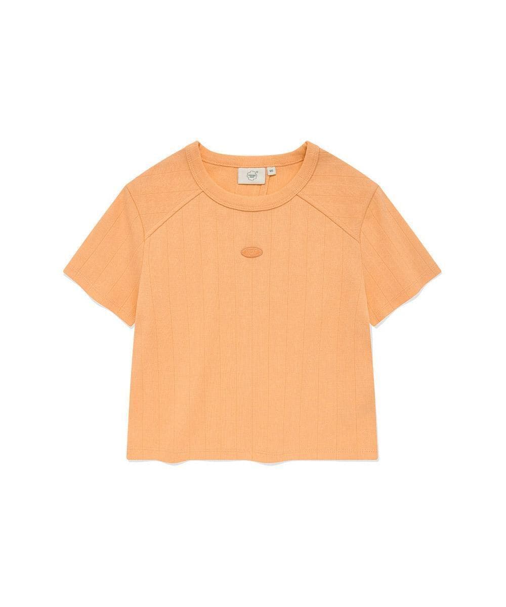 우먼 크롭 슬릿 티셔츠 Salmon