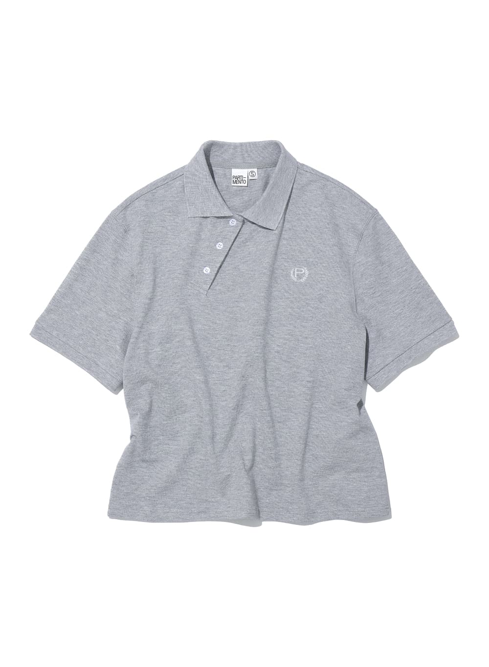 ASYMMETRIC POLO REGULAR TEE_MELANGE