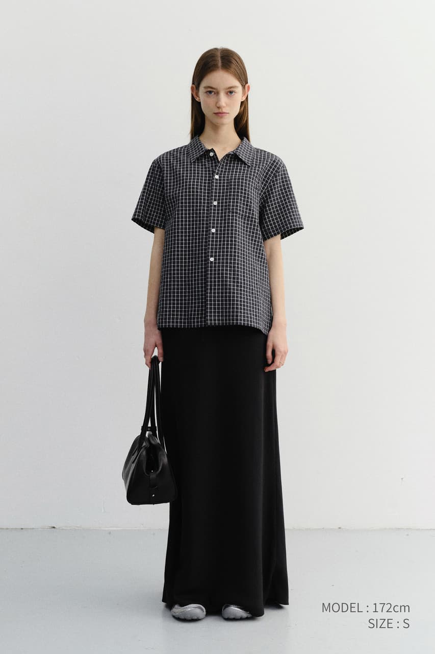 UNISEX CHECKED PAJAMA SHIRT BLACK CHECK_UDSH6B133BK
