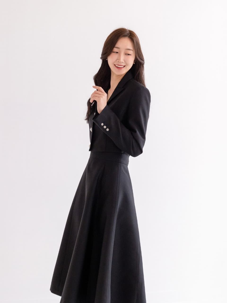 Wool-Silk Flare Skirt / Black(3color)