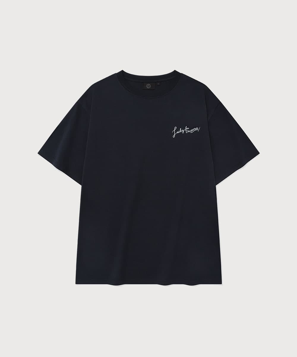 우먼 세미오버핏 케이크 티셔츠 Navy