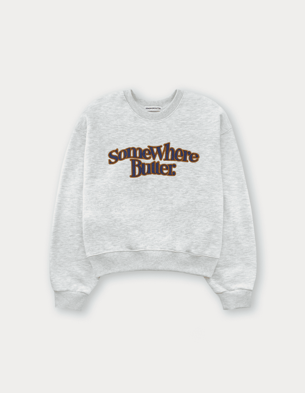 Denim Wave Logo Sweatshirt - White Melange