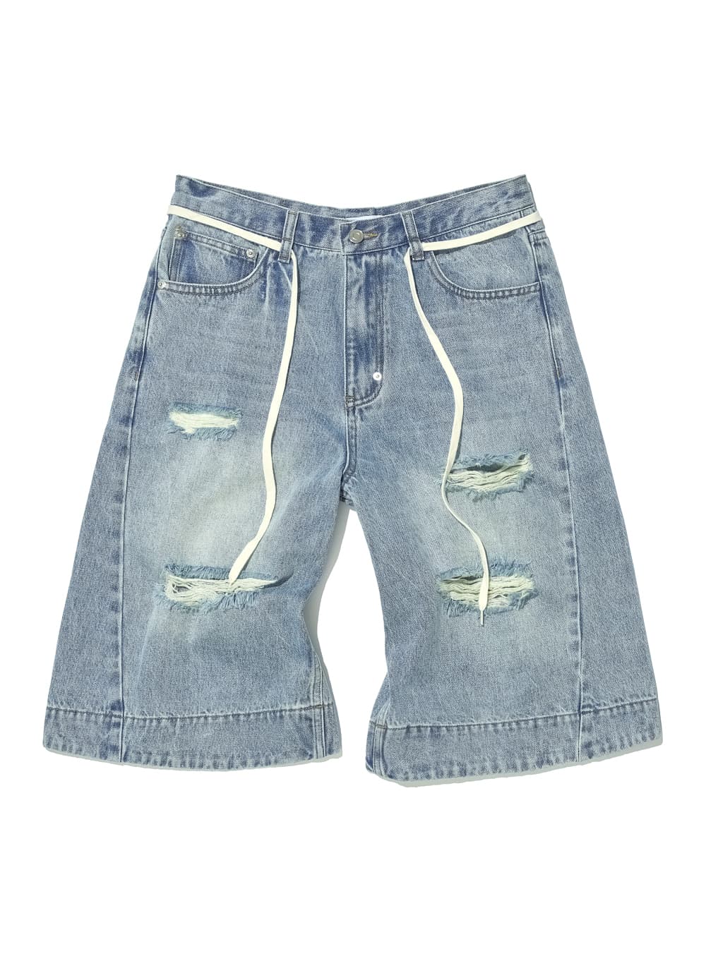 DRAWSTRING BERMUDA JEANS_SAND BLUE