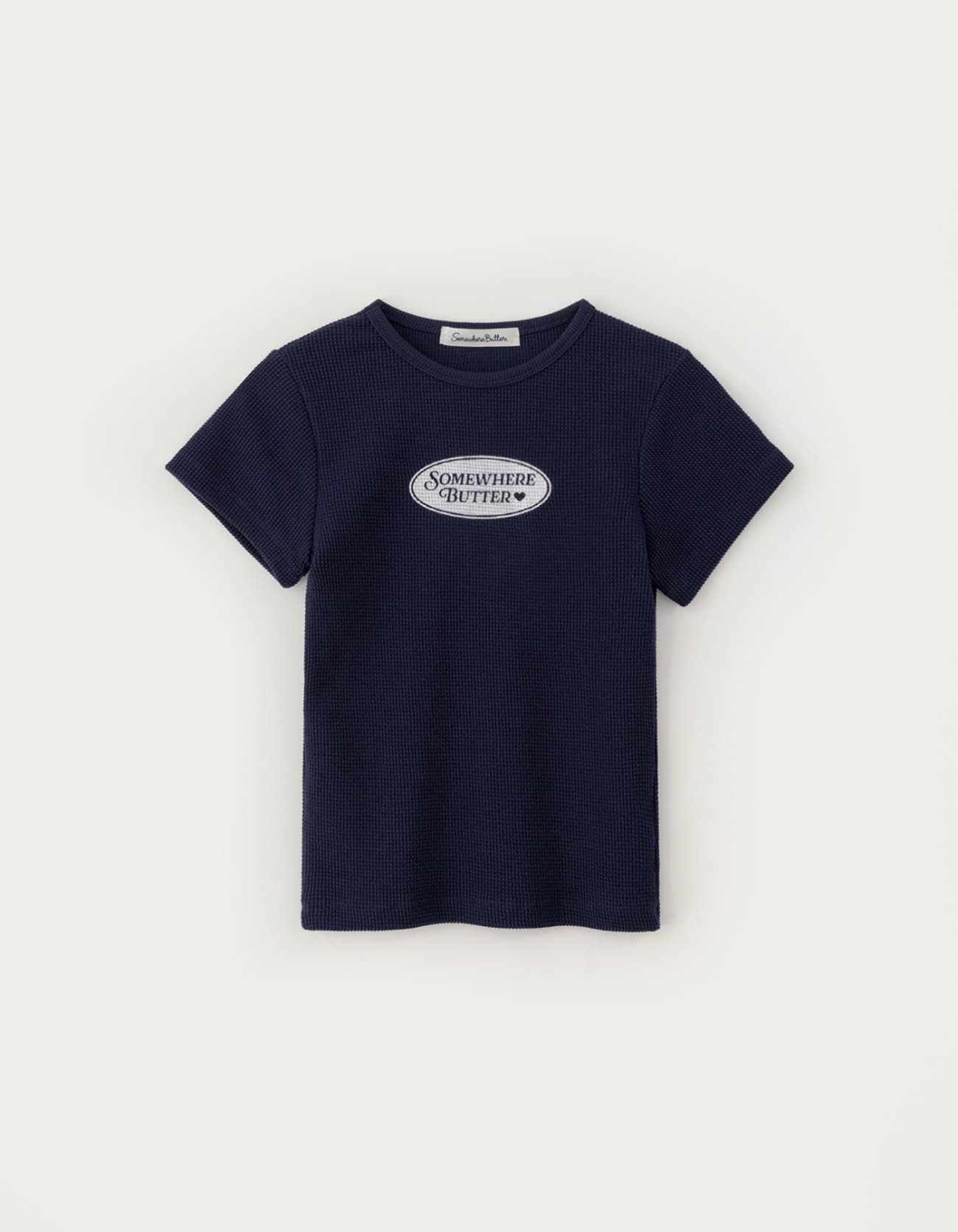 Waffle Oval Logo Top - Navy