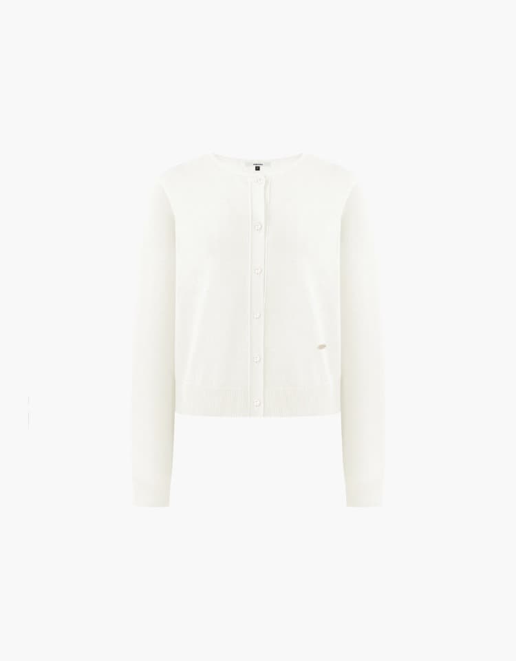 basic short cardigan - ivory