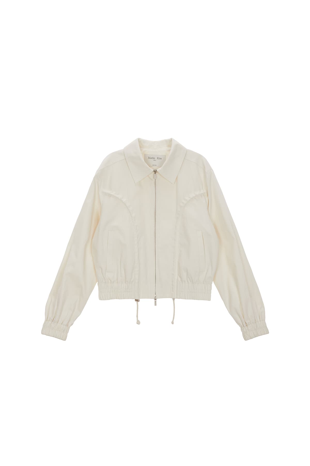CURVY STRING CROP BLOUSON IN IVORY