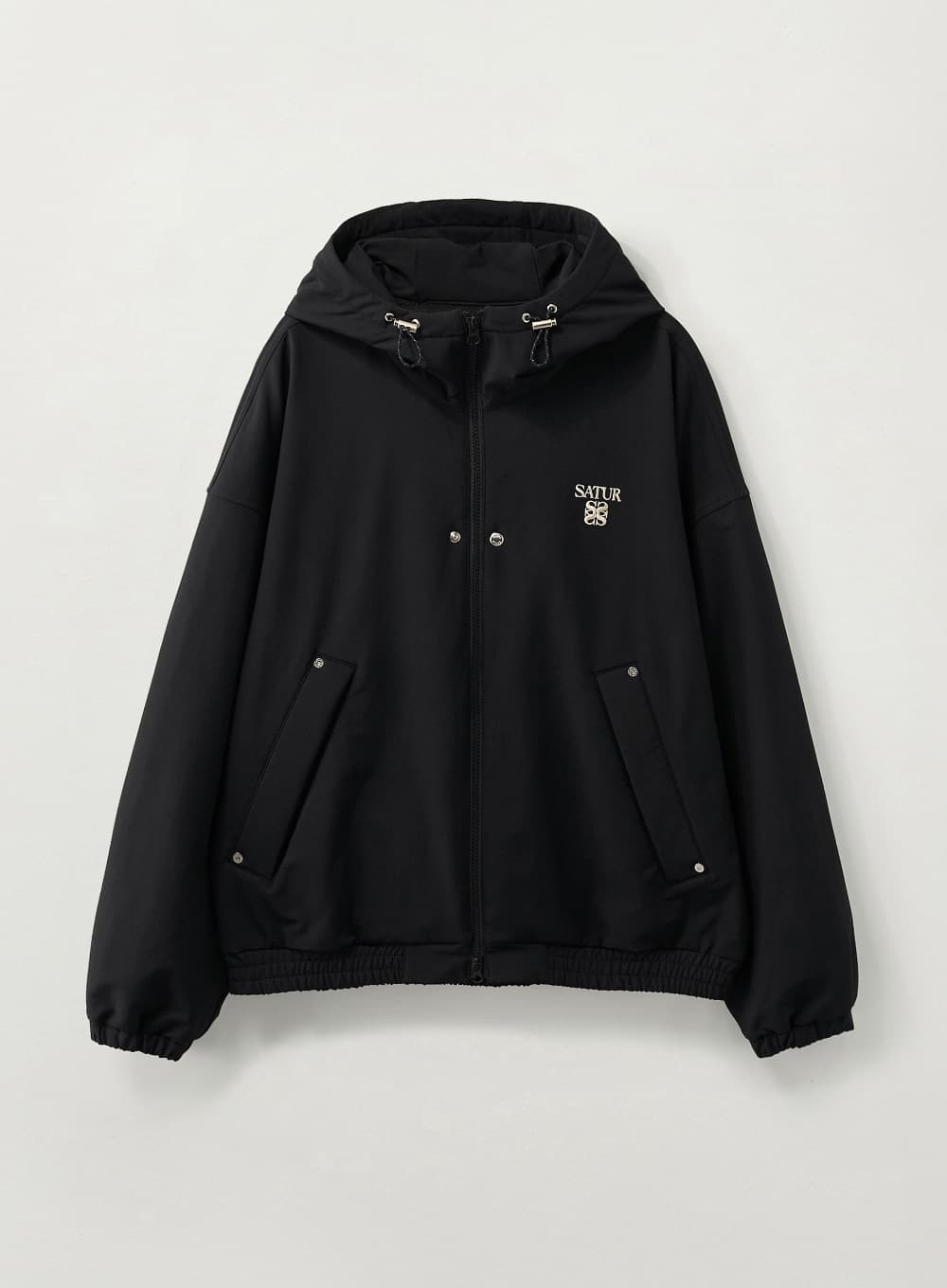 Teo Nylon Fleece Hood Jacket - Black