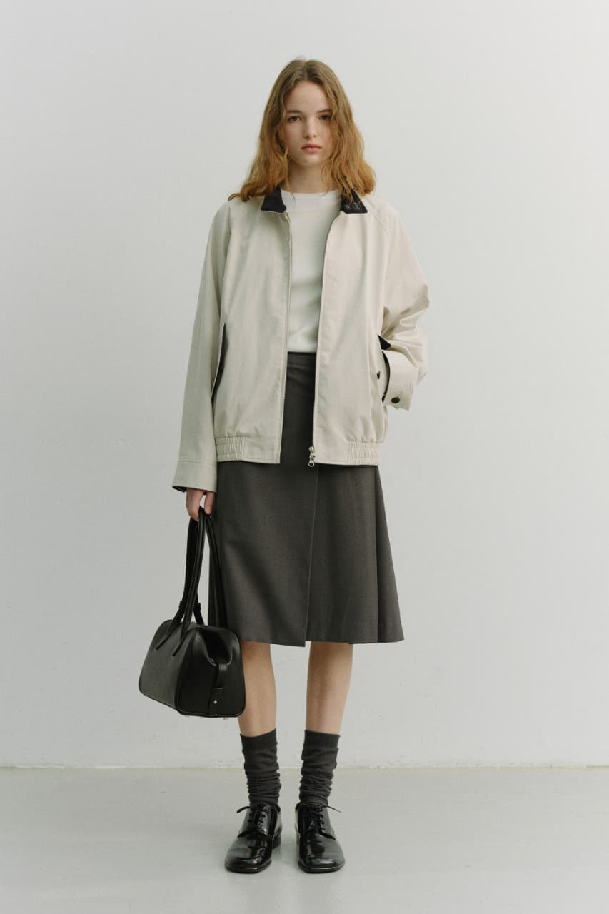 PLEATS MIDI SKIRT GREY_UDSK6A203G2