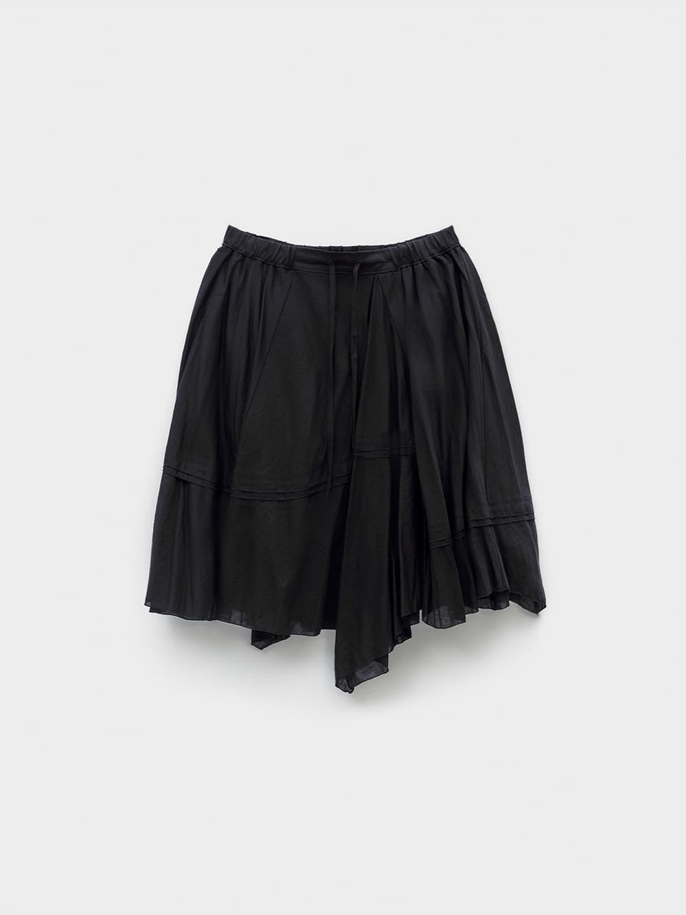 Drawstring Drape Skirt_Black