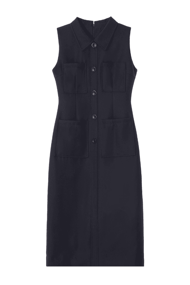 Urban Pocket Long Dress (Navy)