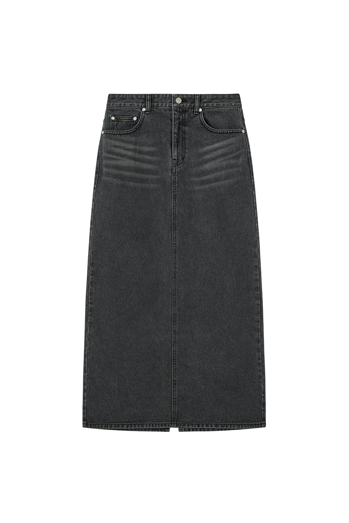 DENIM MAXI SKIRT - BLACK