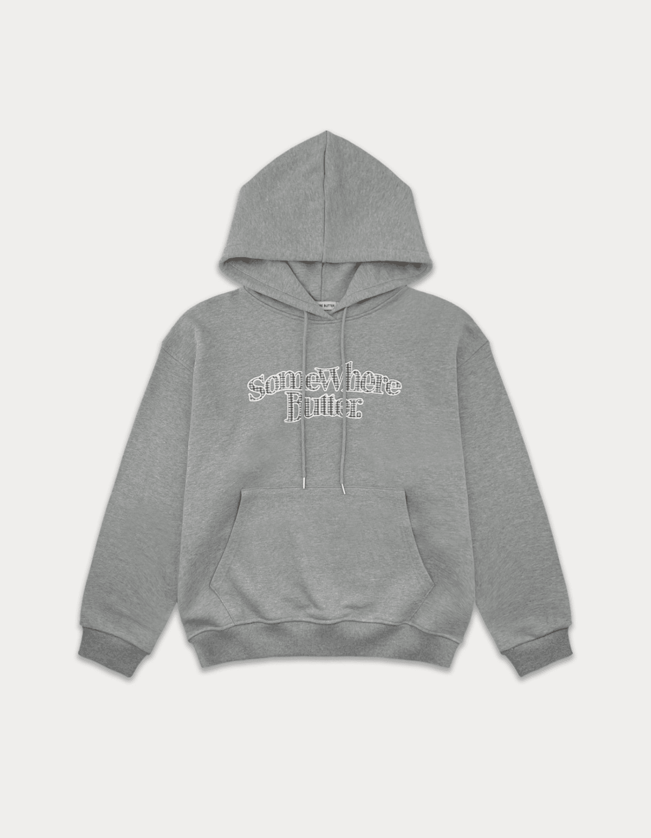 Check Wave Logo Hoodie - Grey