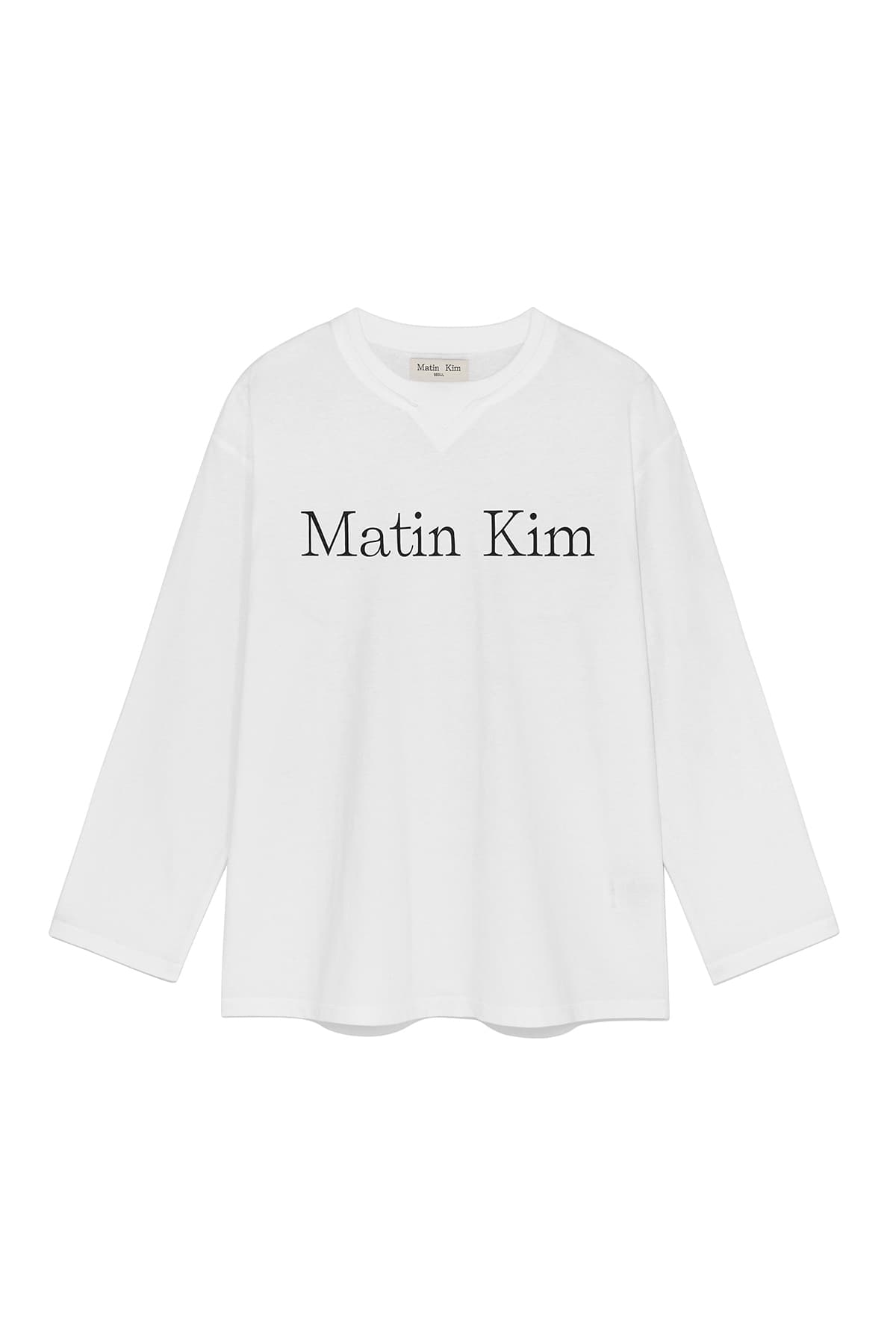MATIN LOGO TYPO LONG SLEEVE TOP IN WHITE