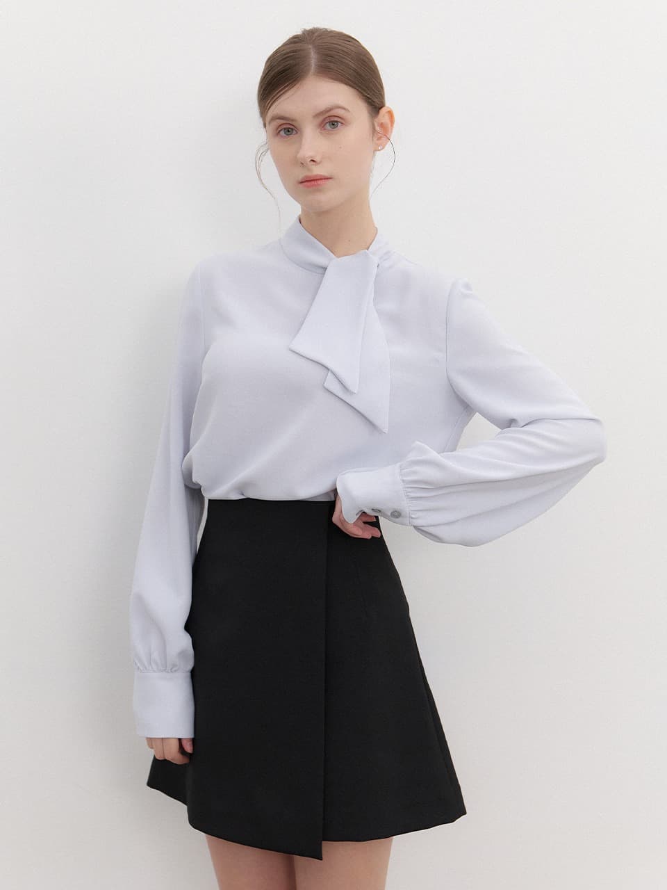 Petit Tie Blouse / Blue(2color)