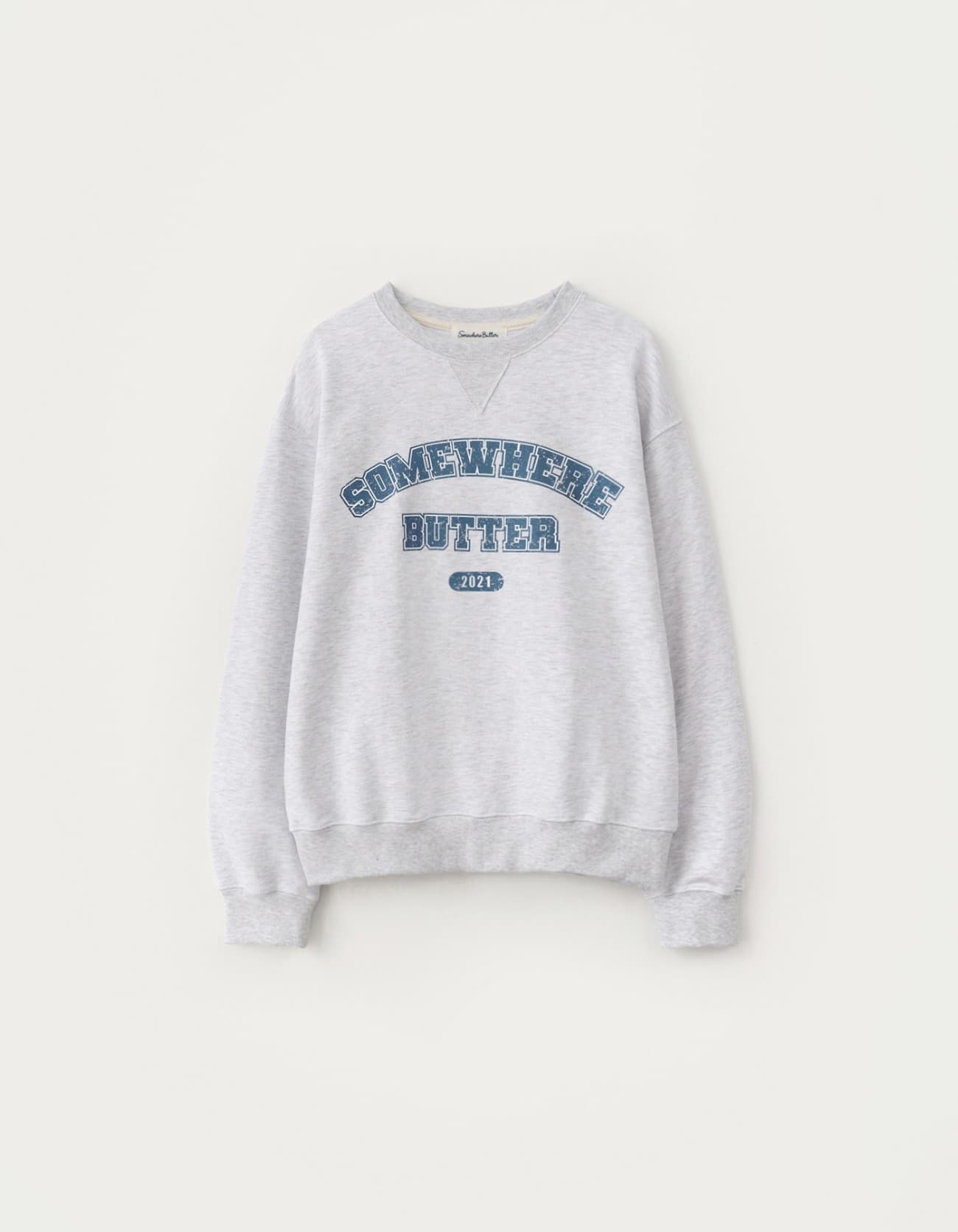 Vintage Square Logo Sweatshirt - White Melange