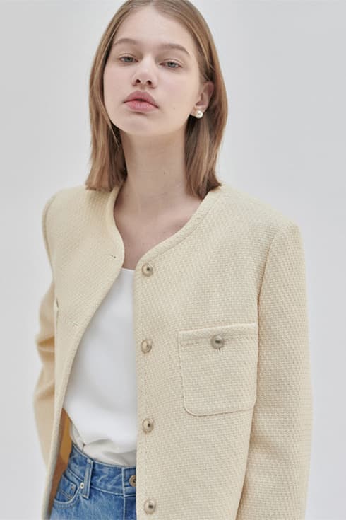 25SN mellow tweed jacket [YL]