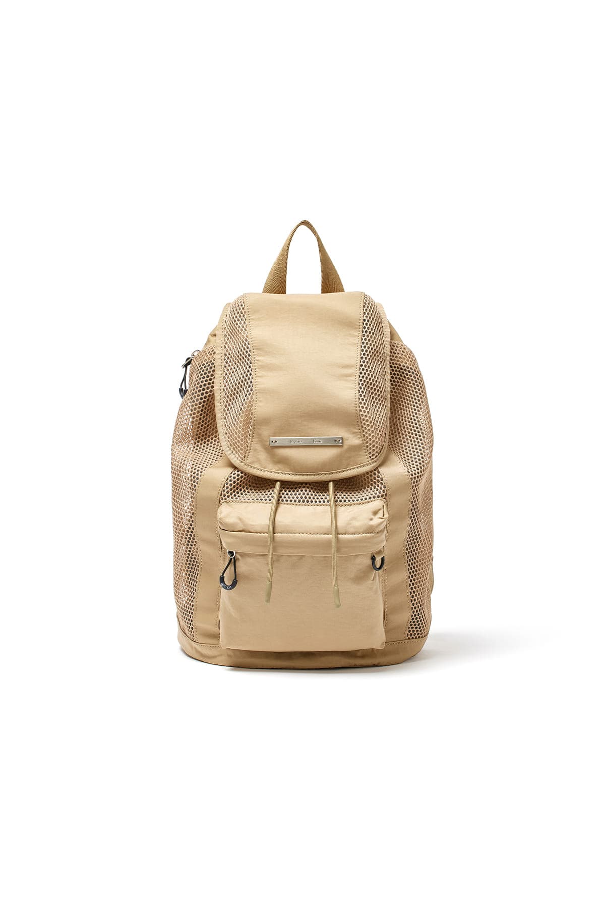 ONE POCKET MESH BACK PACK IN DARK BEIGE