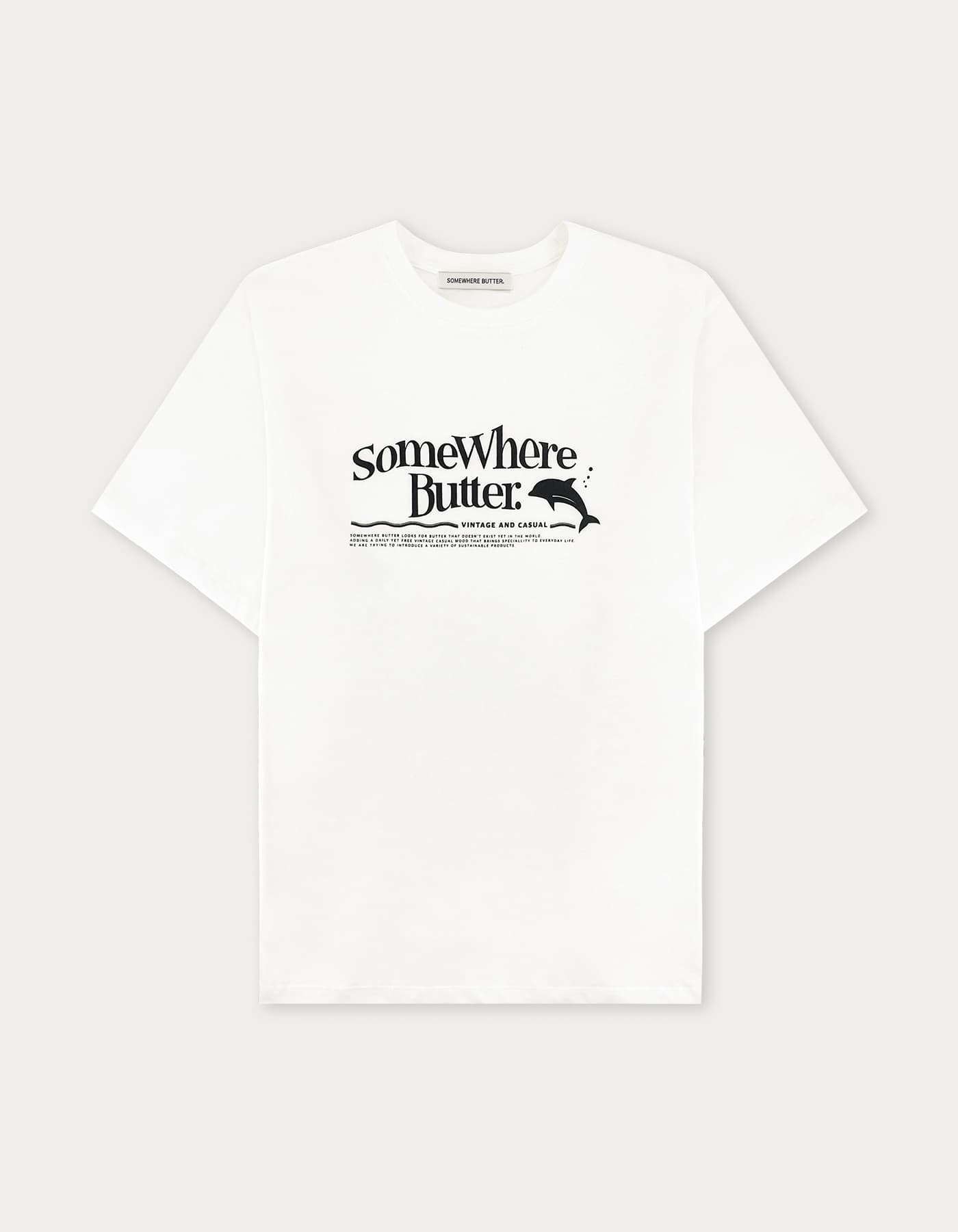 Dolphin Wave Logo Over-Fit Top - Ivory