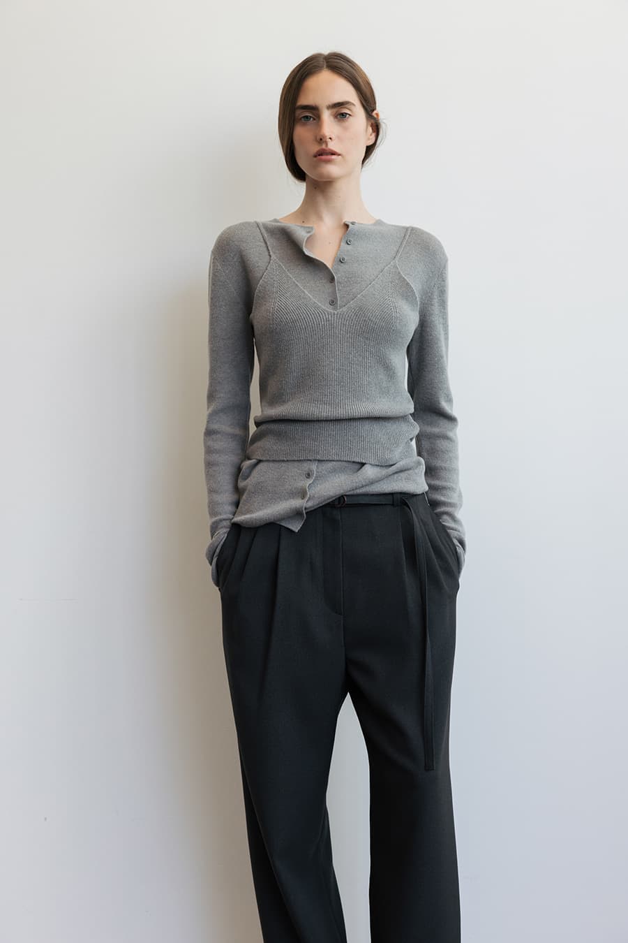 ANNE KNIT CARDIGAN [GREY]