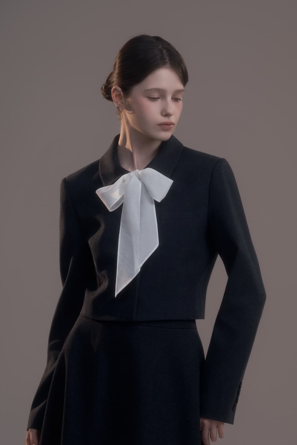 Sheer Long Scarf - Black,White