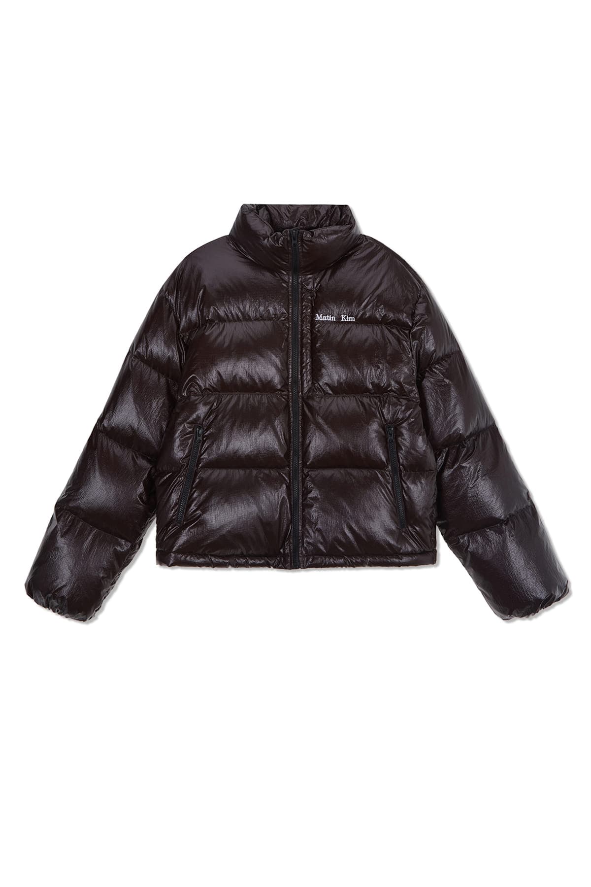 SMALL LOGO VOLUME DOWN JUMPER FOR WOMEN IN DARK BROWN