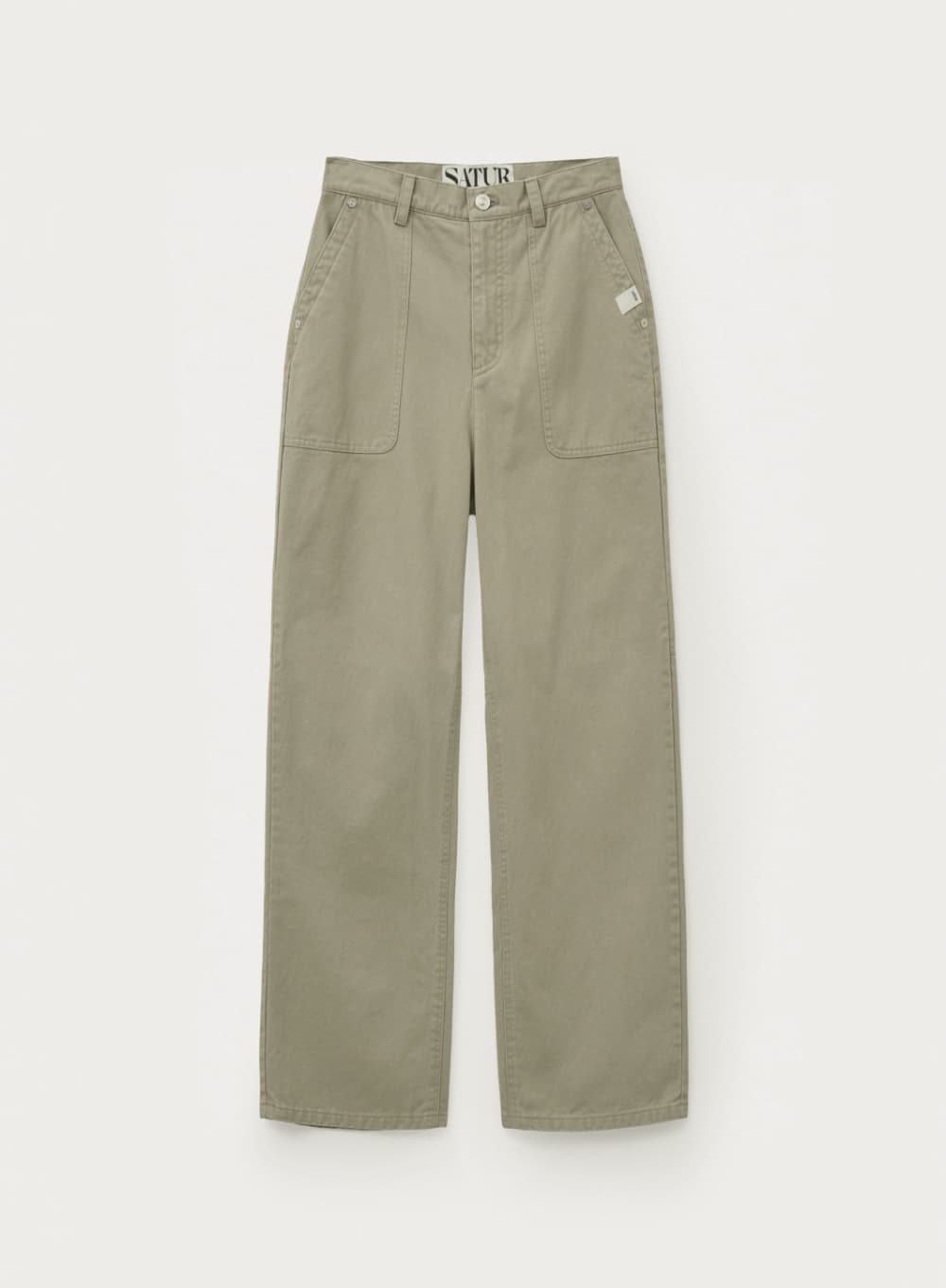 (W) Dying Semi Wide Fatigue Pants - Light Beige