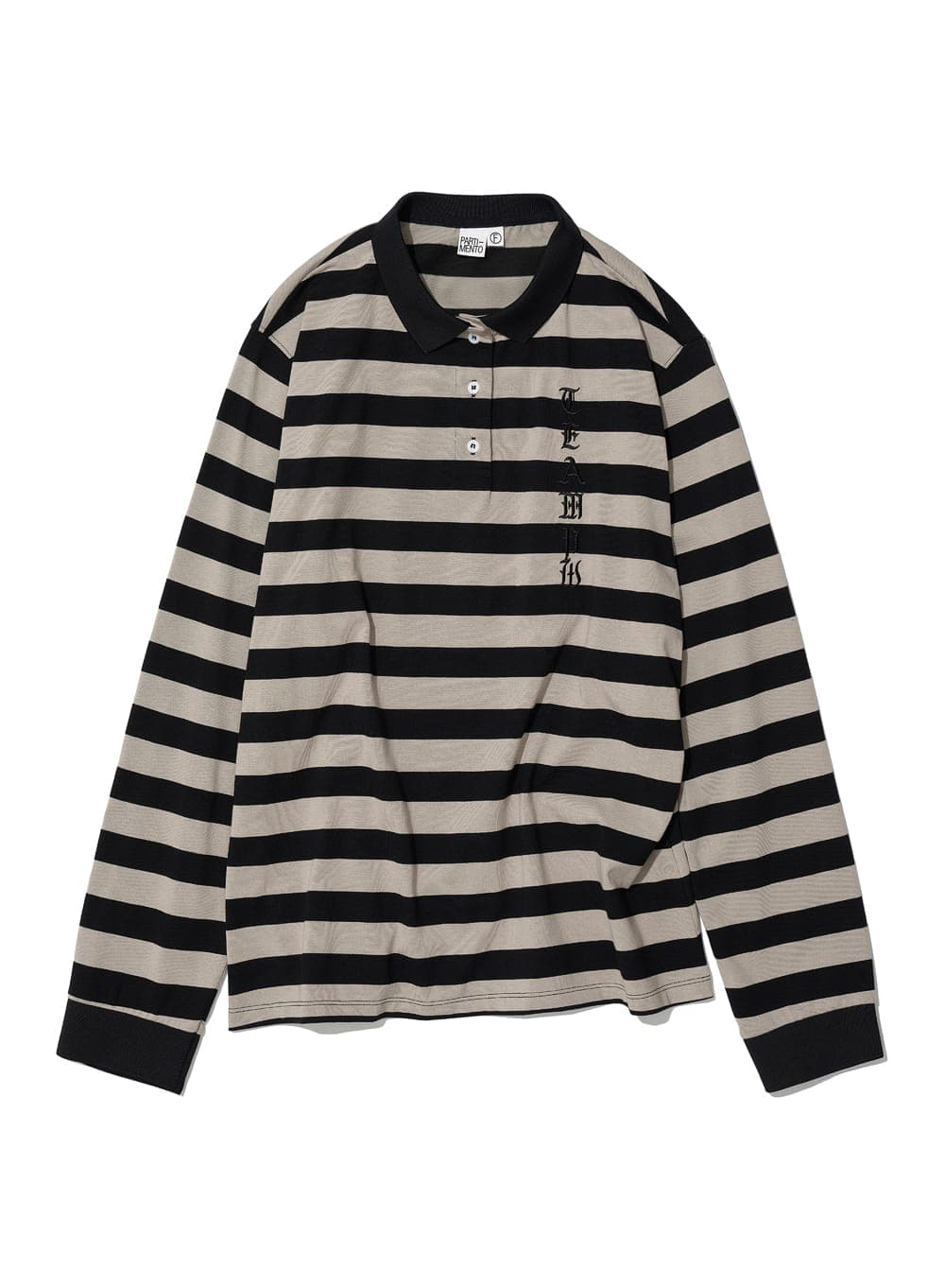 TEAM 76 PATCH STRIPE POLO TEE_BLACK