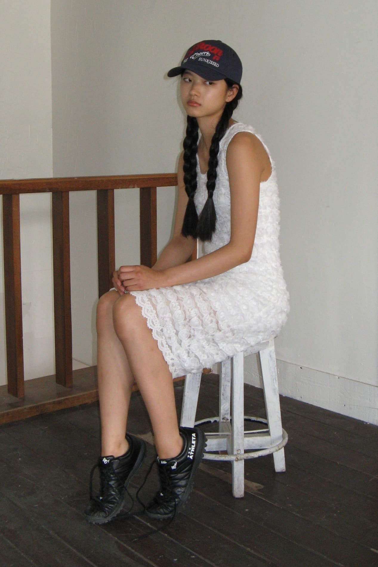 Flower Lace Dress (White)