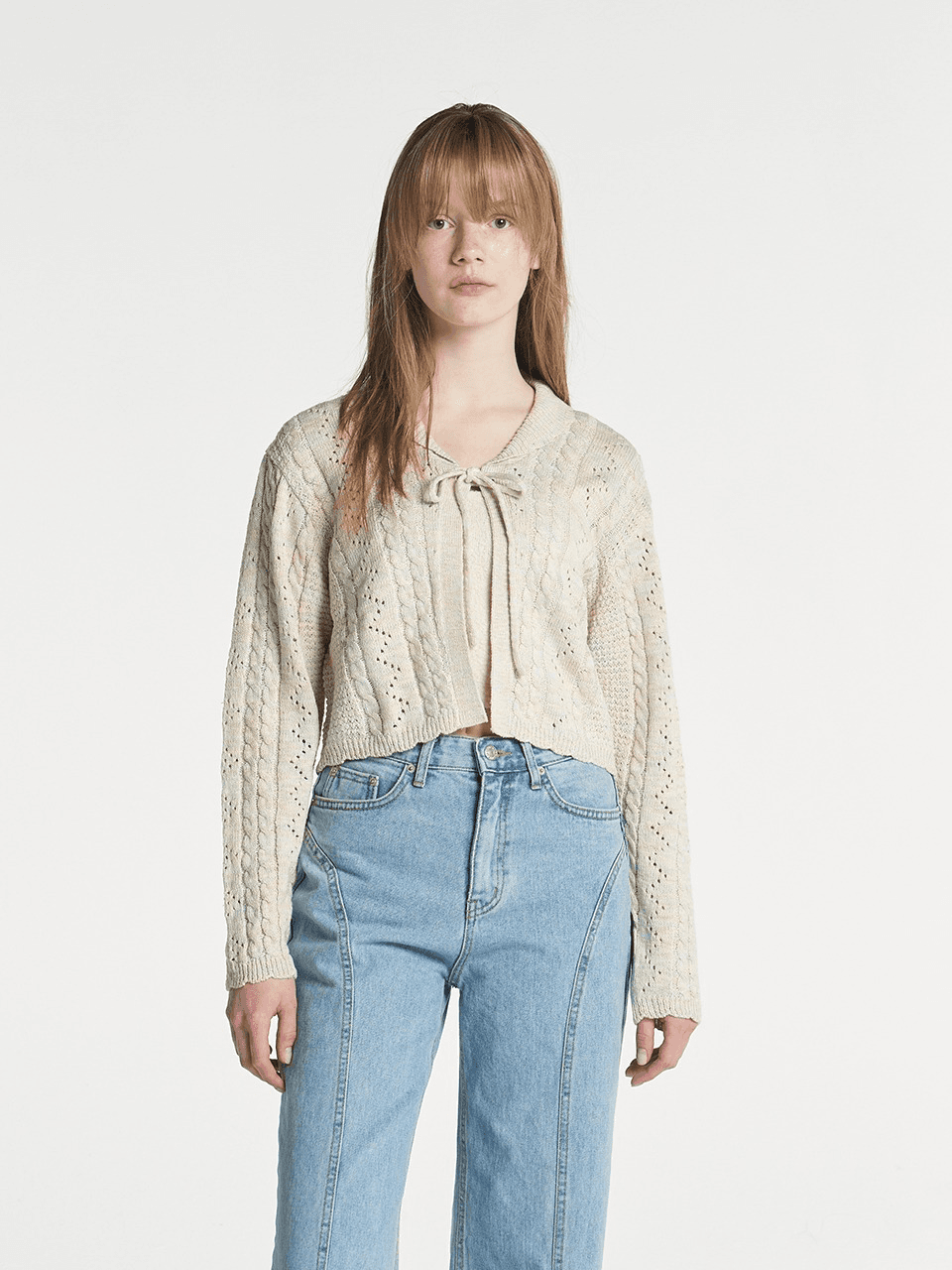 SCALLOP PUNCHING CARDIGAN (MIX)