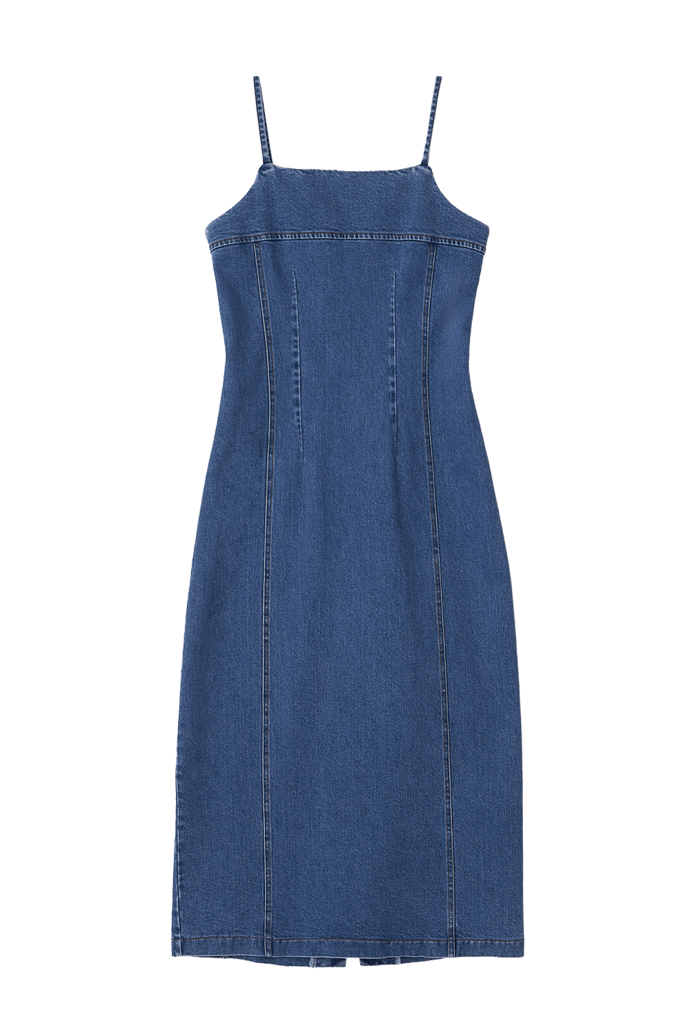 Slim Denim Slip Dress (Blue)