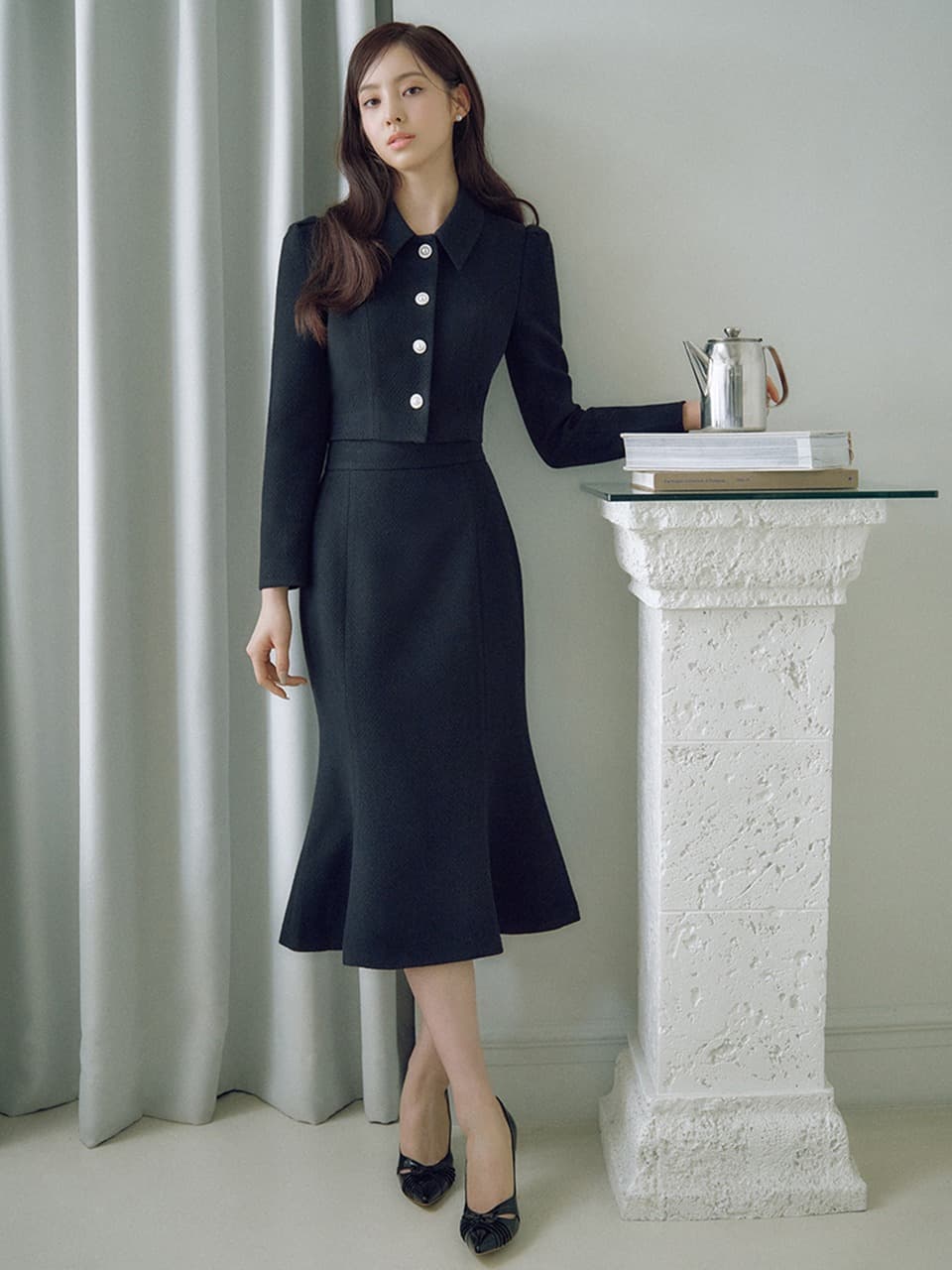 Marit mermaid skirt_Navy