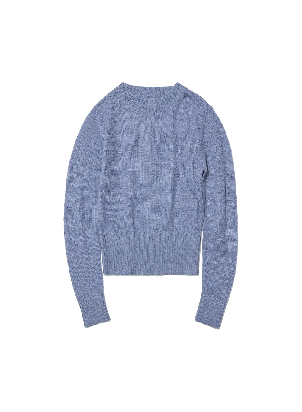 SHEER WIDE RIB KNIT CREWNECK_DUSTY BLUE