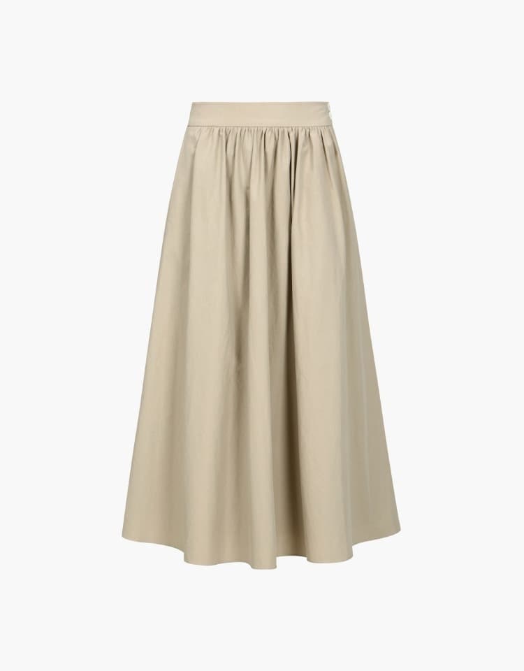 button flare skirt - beige