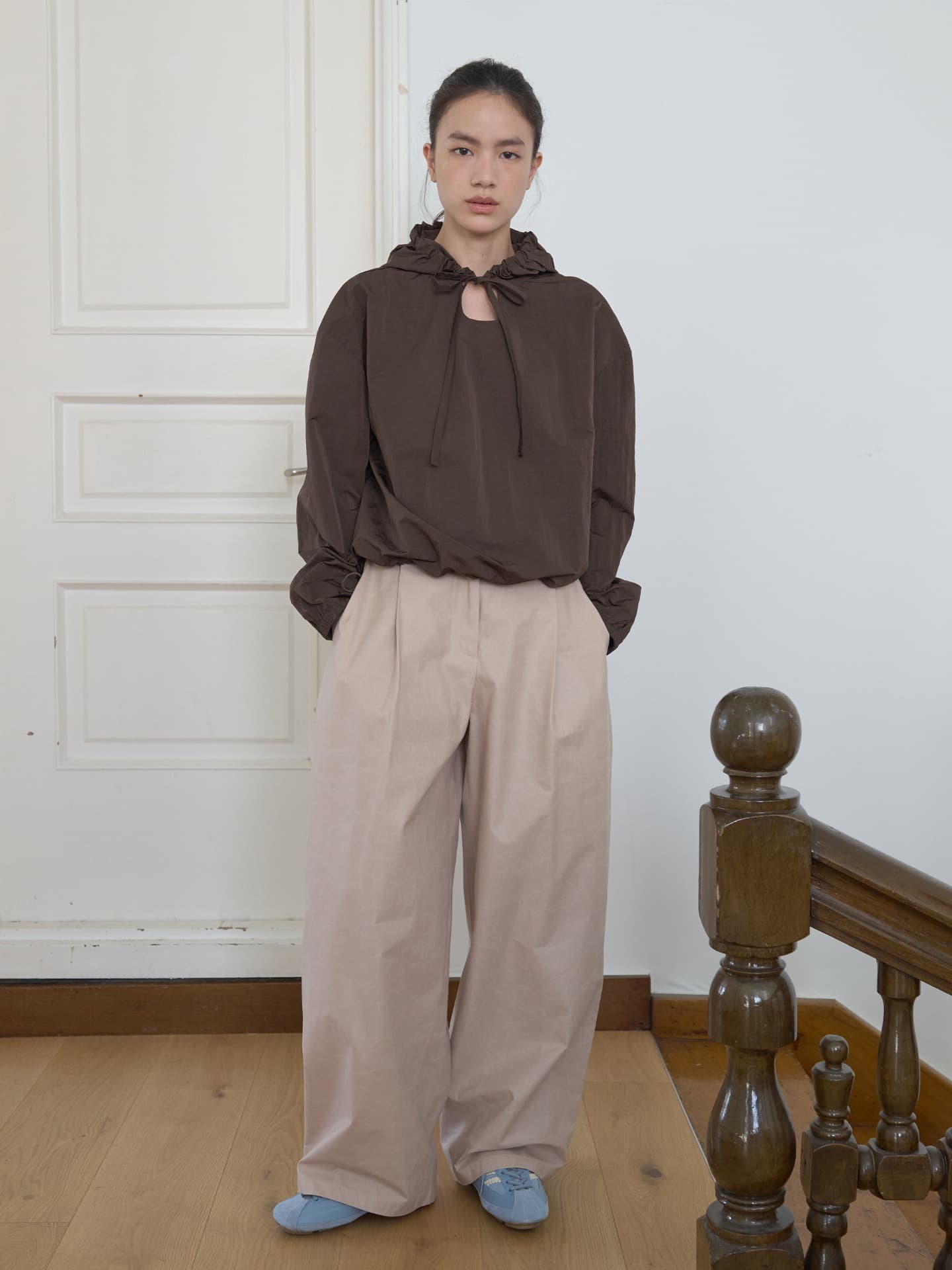 SUEDE WIDE PANTS_BEIGE
