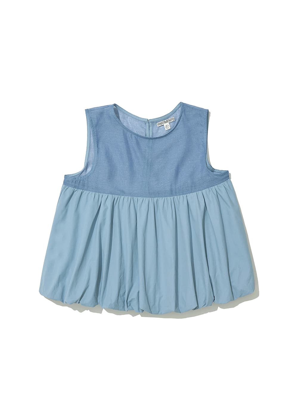 SLEEVELESS PUFF BLOUSE_PASTEL BLUE