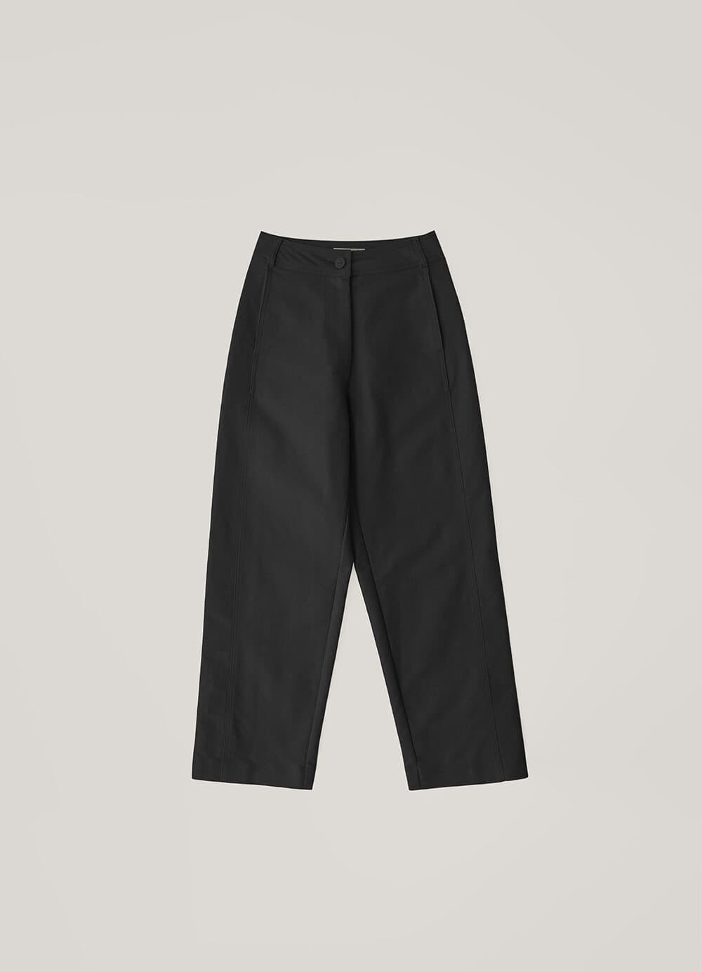French Wide Chino Pants - Black