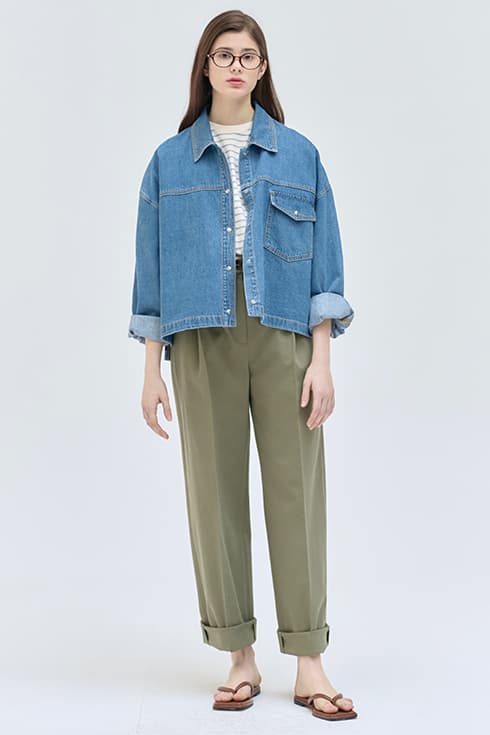 Cotton baggy pant Khaki [N6SPT07]